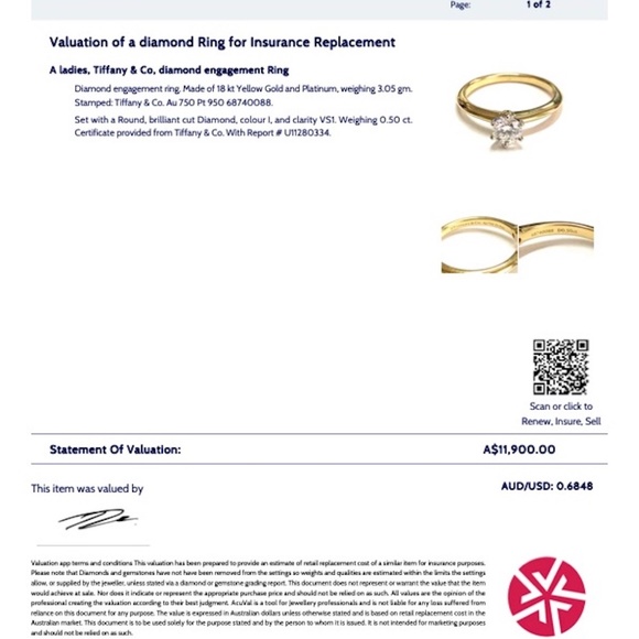 Tiffany & Co Yellow Gold .5ct Diamond Ring - Picture 13 of 15